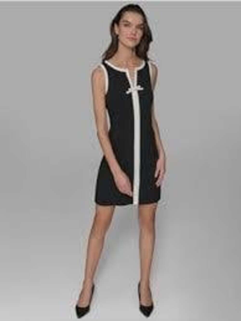 Karl Lagerfeld Paris Contrast Trim Sheathh Dress Bow Size 10 NWT